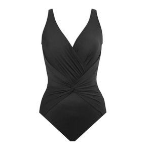 NWOT Miraclesuit Rock Solid Twist Front One-Piece Swimsuit 6523048 12